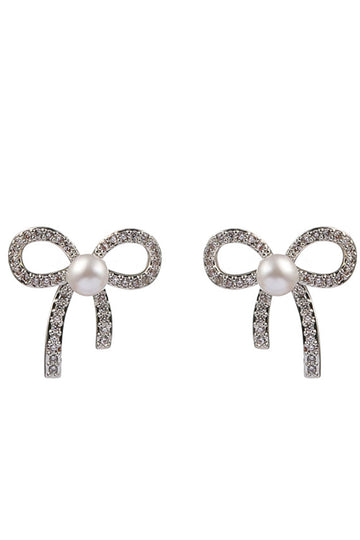 Beading Bows Pearl Earring